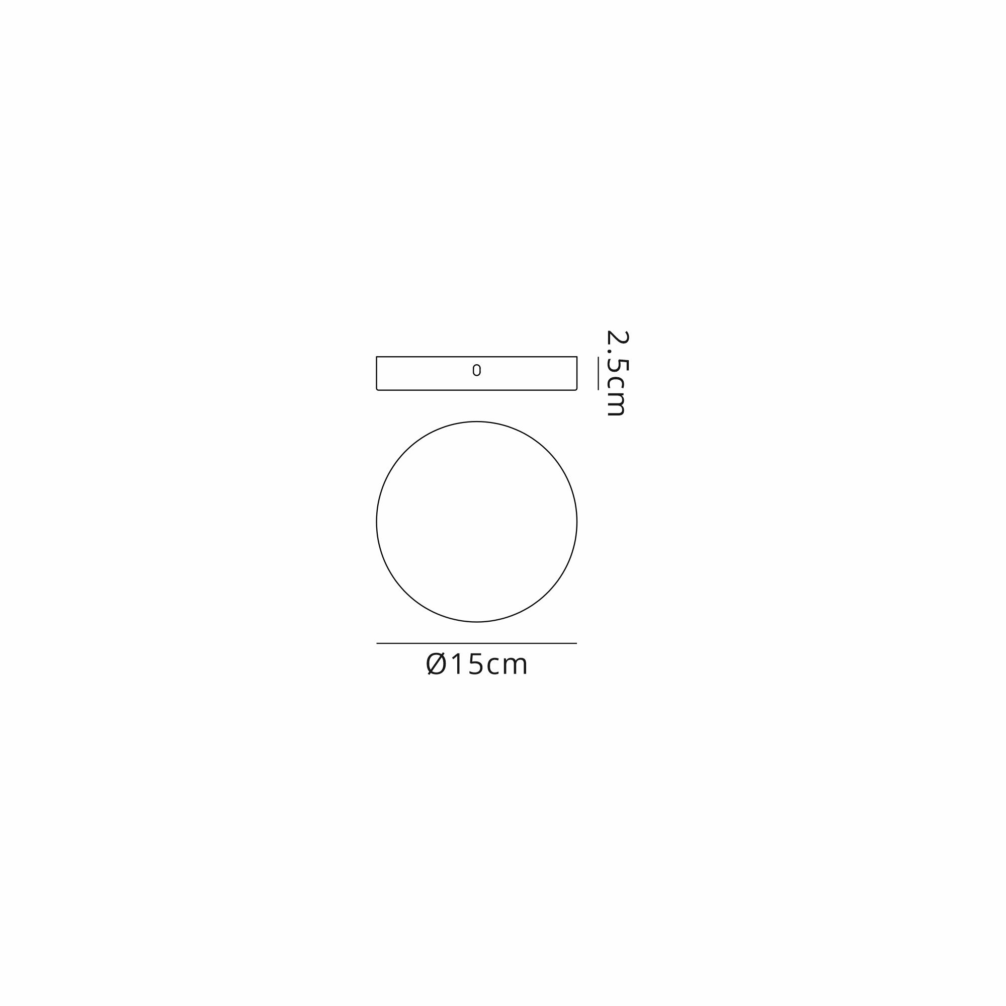 D0828BL/NH  Hayes No Hole 15cm Round Ceiling Plate Satin Black
